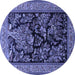 Round Persian Blue Traditional Rug, tr2193blu