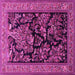 Square Machine Washable Persian Pink Traditional Rug, wshtr2193pnk