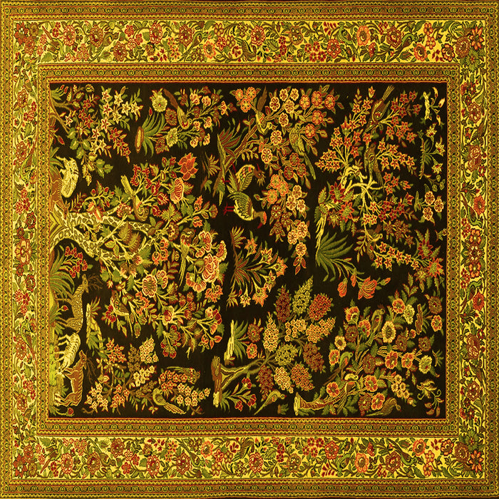 Square Persian Yellow Traditional Rug, tr2193yw