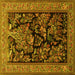 Square Persian Yellow Traditional Rug, tr2193yw