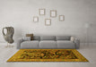 Machine Washable Persian Yellow Traditional Rug in a Living Room, wshtr2193yw