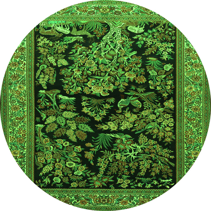 Machine Washable Persian Green Traditional Area Rugs, wshtr2193grn