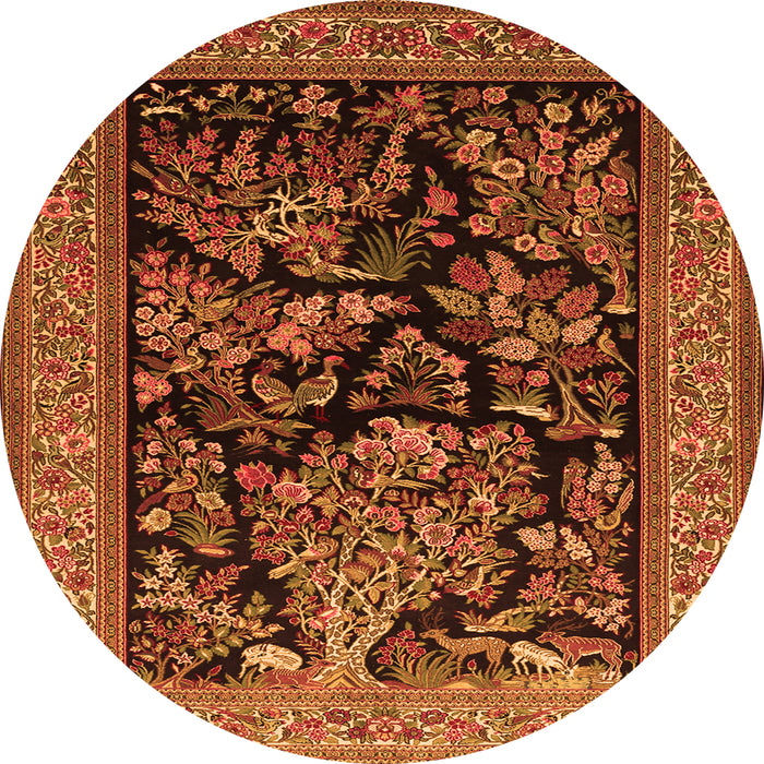 Machine Washable Persian Orange Traditional Area Rugs, wshtr2193org