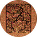 Square Persian Orange Traditional Rug, tr2193org