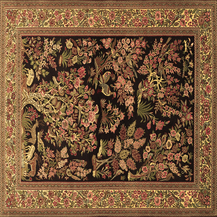 Square Persian Brown Traditional Rug, tr2193brn