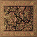 Square Persian Brown Traditional Rug, tr2193brn
