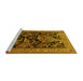 Sideview of Machine Washable Persian Yellow Traditional Rug, wshtr2193yw