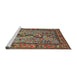 Sideview of Machine Washable Traditional Saffron Red Rug, wshtr2194