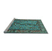 Sideview of Machine Washable Animal Light Blue Traditional Rug, wshtr2194lblu