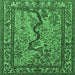 Square Machine Washable Animal Emerald Green Traditional Area Rugs, wshtr2194emgrn