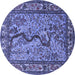 Round Animal Blue Traditional Rug, tr2194blu