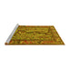 Sideview of Machine Washable Animal Yellow Traditional Rug, wshtr2194yw