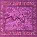 Square Animal Pink Traditional Rug, tr2194pnk