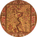 Square Animal Orange Traditional Rug, tr2194org