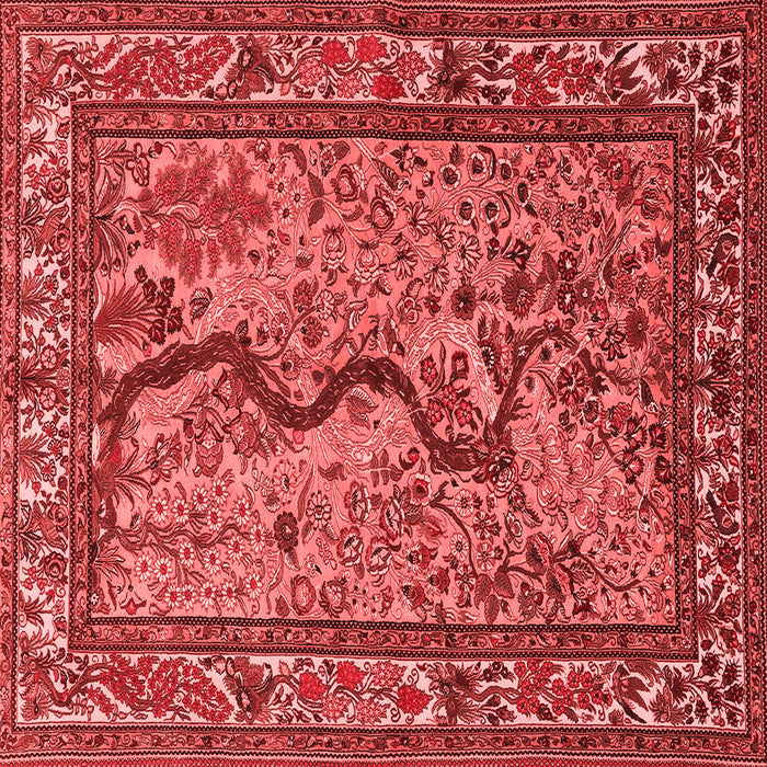 Machine Washable Animal Red Traditional Rug, wshtr2194red