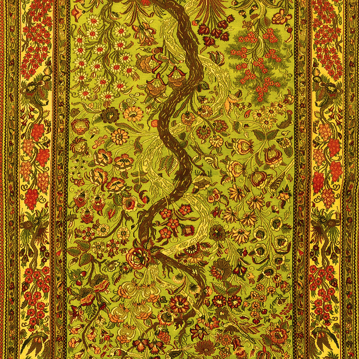 Machine Washable Animal Yellow Traditional Rug, wshtr2194yw