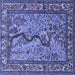 Square Animal Blue Traditional Rug, tr2194blu