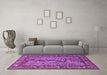 Machine Washable Animal Purple Traditional Area Rugs in a Living Room, wshtr2194pur