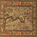 Square Animal Brown Traditional Rug, tr2194brn