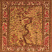 Serging Thickness of Animal Orange Traditional Rug, tr2194org