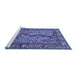 Sideview of Machine Washable Animal Blue Traditional Rug, wshtr2194blu