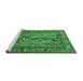 Sideview of Machine Washable Animal Emerald Green Traditional Area Rugs, wshtr2194emgrn