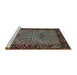 Sideview of Machine Washable Traditional Khaki Green Rug, wshtr2195