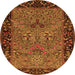 Square Animal Orange Traditional Rug, tr2195org