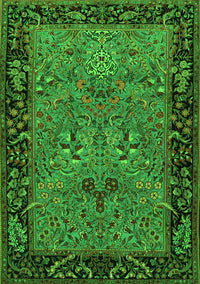 Animal Green Traditional Rug, tr2195grn