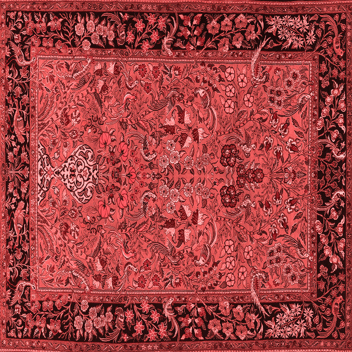 Machine Washable Animal Red Traditional Rug, wshtr2195red