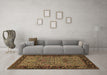 Machine Washable Animal Brown Traditional Rug in a Living Room,, wshtr2195brn