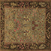 Square Animal Brown Traditional Rug, tr2195brn