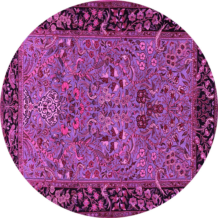 Round Machine Washable Animal Pink Traditional Rug, wshtr2195pnk