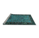 Sideview of Machine Washable Animal Light Blue Traditional Rug, wshtr2195lblu