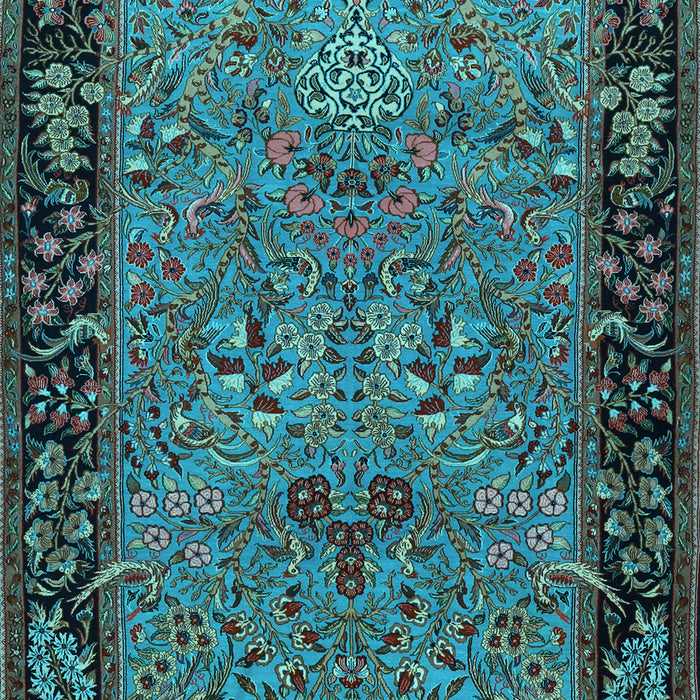 Machine Washable Animal Light Blue Traditional Rug, wshtr2195lblu