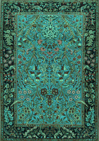 Animal Turquoise Traditional Rug, tr2195turq