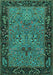 Animal Turquoise Traditional Rug, tr2195turq