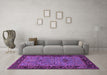 Machine Washable Animal Purple Traditional Area Rugs in a Living Room, wshtr2195pur