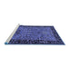 Sideview of Machine Washable Animal Blue Traditional Rug, wshtr2195blu