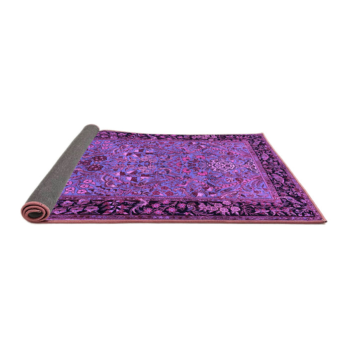 Sideview of Animal Purple Traditional Rug, tr2195pur