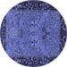 Round Animal Blue Traditional Rug, tr2195blu