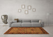 Machine Washable Animal Orange Traditional Area Rugs in a Living Room, wshtr2195org