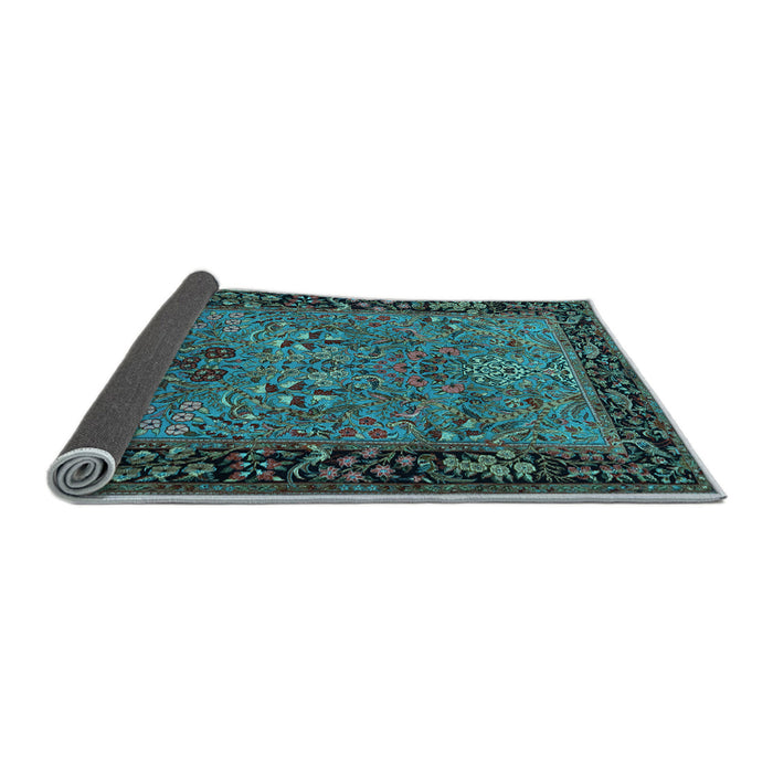 Sideview of Animal Light Blue Traditional Rug, tr2195lblu