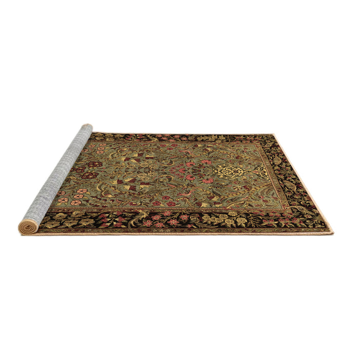 Sideview of Machine Washable Animal Brown Traditional Rug, wshtr2195brn