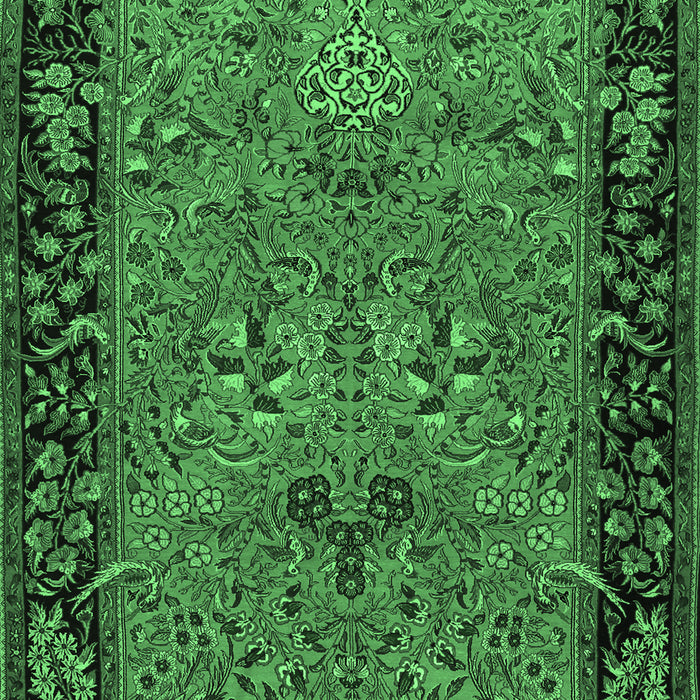 Animal Emerald Green Traditional Rug, tr2195emgrn