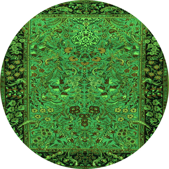 Machine Washable Animal Green Traditional Area Rugs, wshtr2195grn