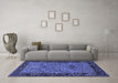 Machine Washable Animal Blue Traditional Rug in a Living Room, wshtr2195blu