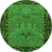 Square Animal Green Traditional Rug, tr2195grn