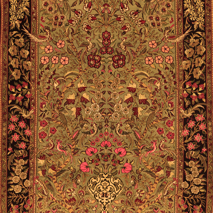 Serging Thickness of Machine Washable Animal Orange Traditional Area Rugs, wshtr2195org