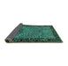 Sideview of Animal Turquoise Traditional Rug, tr2195turq